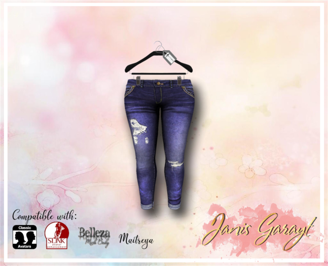 Skinny Jeans Purple Rips Box