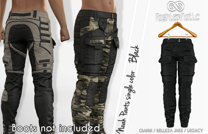 Noah Male Pants Black- Signature Gianni, Belleza Jake, Legacy - FashionNatic
