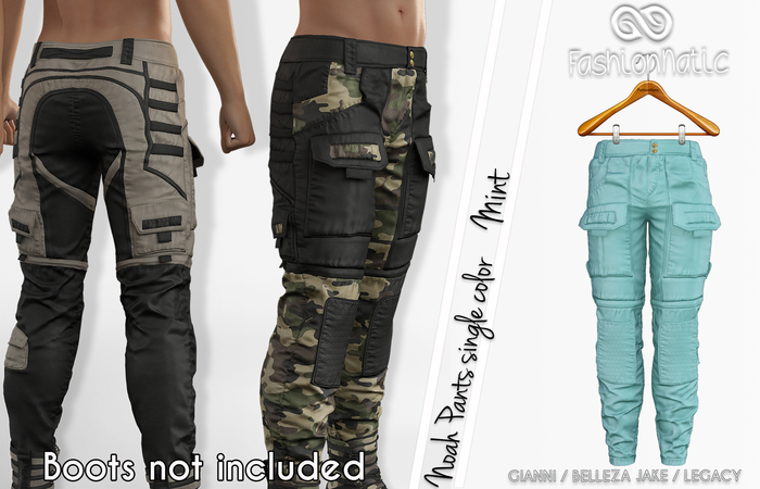  Noah Male Pants Mint - Signature Gianni, Belleza Jake, Legacy - FashionNatic