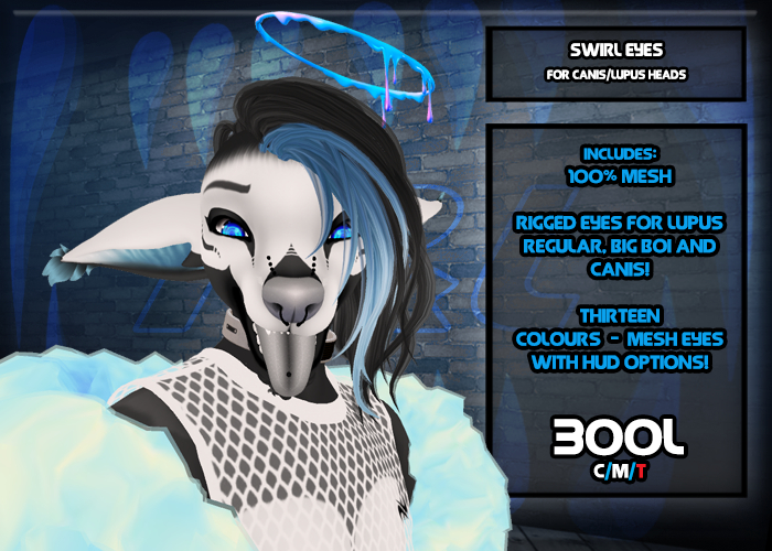 F&L - Swirl Eyes - Canis & Lupus Head Mod - Mesh Eyes w/ Hud