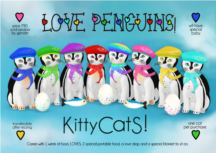 KittyCatS Box - LOVE pEngUinS! - Teal Fish Girl