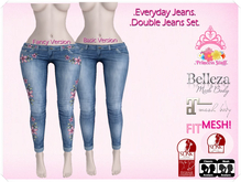 .Princess Stuff. [Skinny Everyday Jeans] Lt Denim&Blossoms Set!
