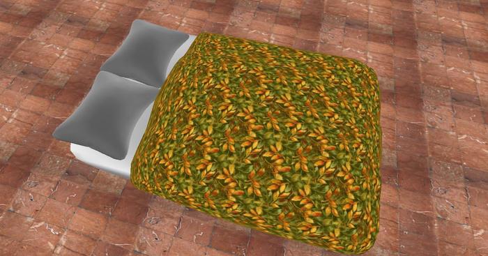 (In)Discretions Winter Leaves scripted bed blanket