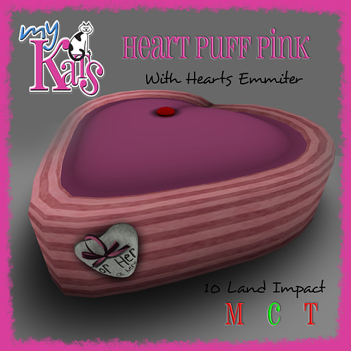 My Kats Heart Puff Pink Boxed
