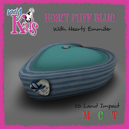 My Kats Heart Puff Blue Boxed