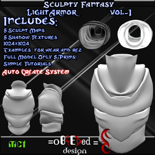 Sculpty Light Armor-vol1 by Obceded DesiGn [Full Perm]