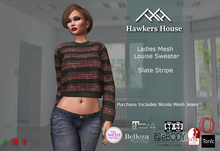 *HH* Ladies Mesh Louise Sweater Slate Stripe