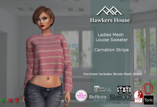 *HH* Ladies Mesh Louise Sweater Carnation Stripe