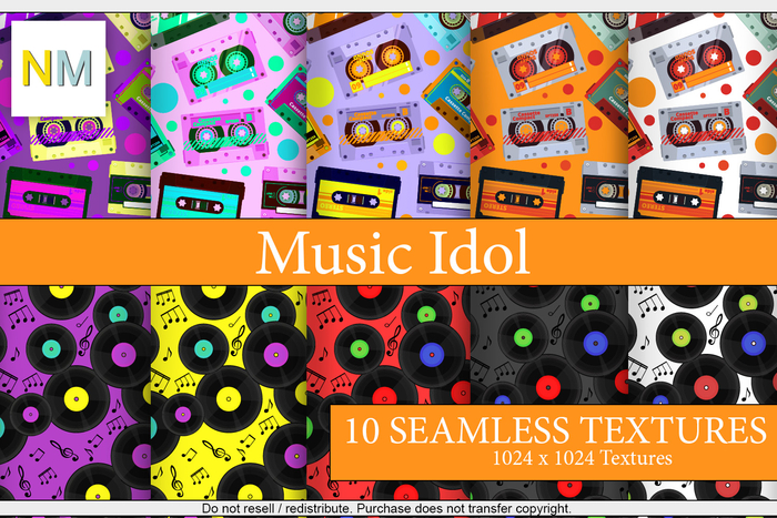 Music Legacy Patterns Kit 10 Seamless Textures NM