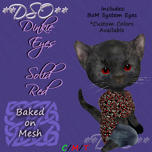**DSO** Dinkie Eyes - BoM Solid Red