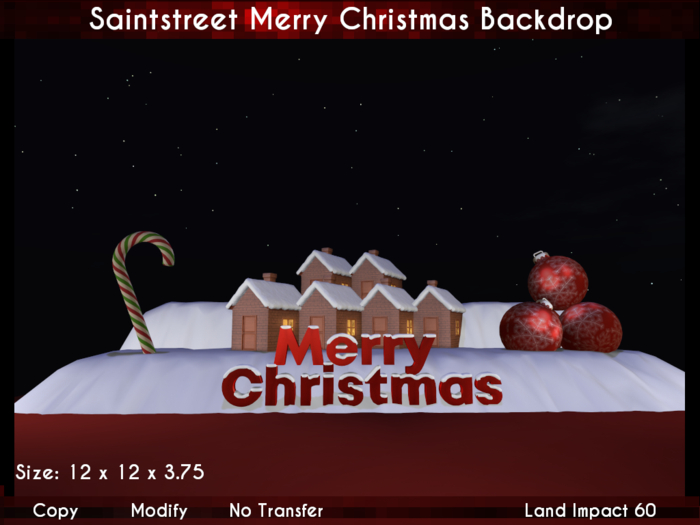 Saintstreet Merry Christmas Backdrop (Wear me/Add Unpack)