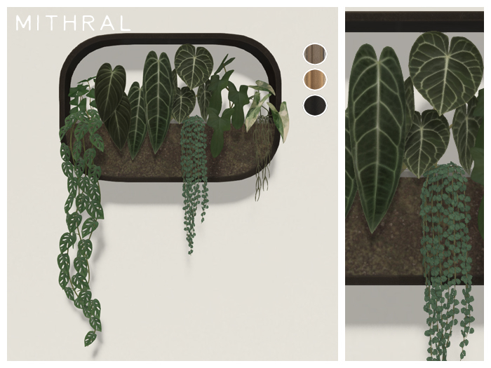 Mithral * Rounded Wall Planter (Metal Pack)