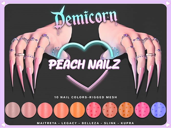 {Demicorn} PEACH NAILZ - PACK