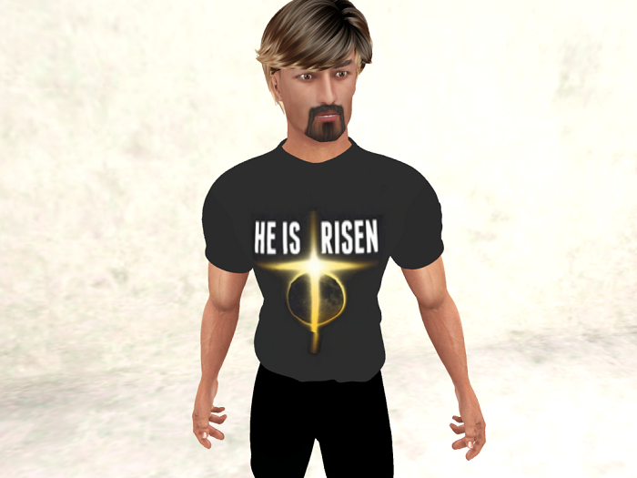 Second Life Marketplace - Christian-He is Risen-Mens' mesh shirt
