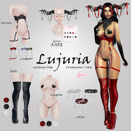 *Tentacio* Lujuria set. Harness blue