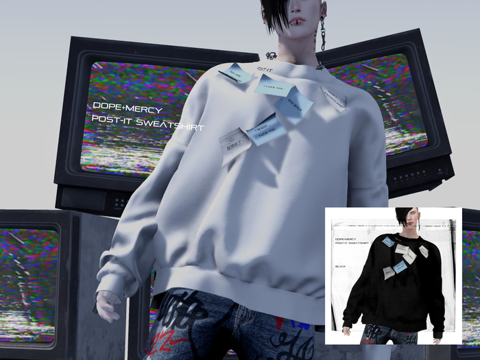[Dope+Mercy] Post-it Sweatshirt_Black