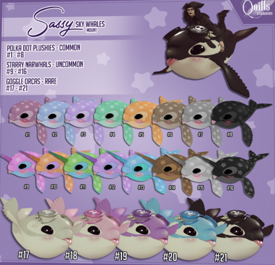 Sassy Sky Whales - #3 COMMON Polka Dot Purple Voucher