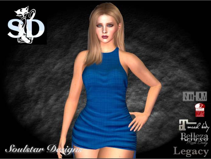 Tight  Tassel Dress Cotton Blue