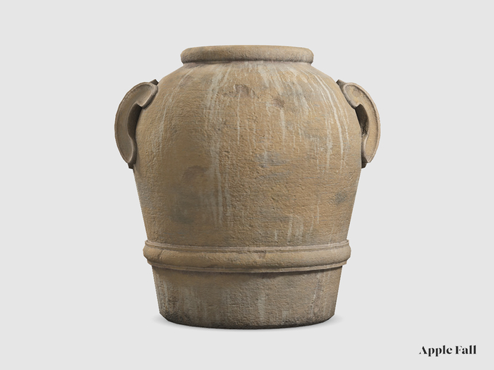 Apple Fall Scroll-Handle Terracotta Jug - Bleached