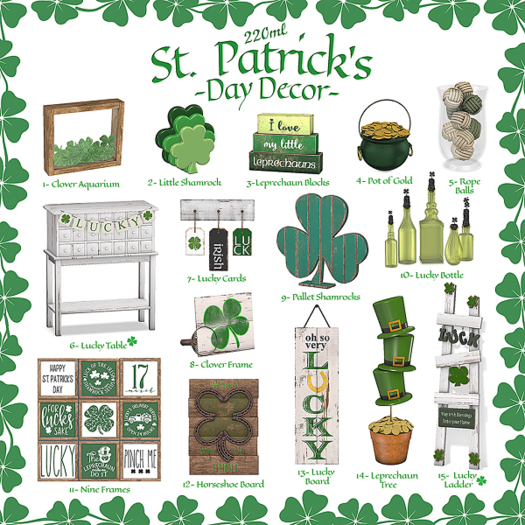 220ML - St. Patrick's Day Decor - Horseshoe Board - COMMON