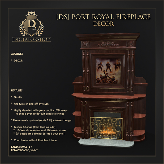 [Ds] PORT ROYAL Fireplace DECOR