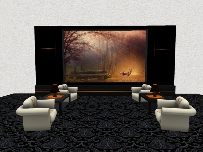Wall unit mural deer 1