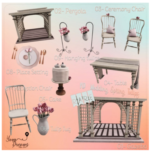 {YD} Wedding Spring Tulips - Gazebo RARE