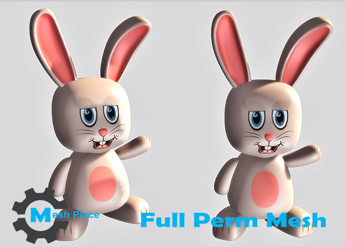 Mesh Place - Easter White Bunny - Full Perm Mesh