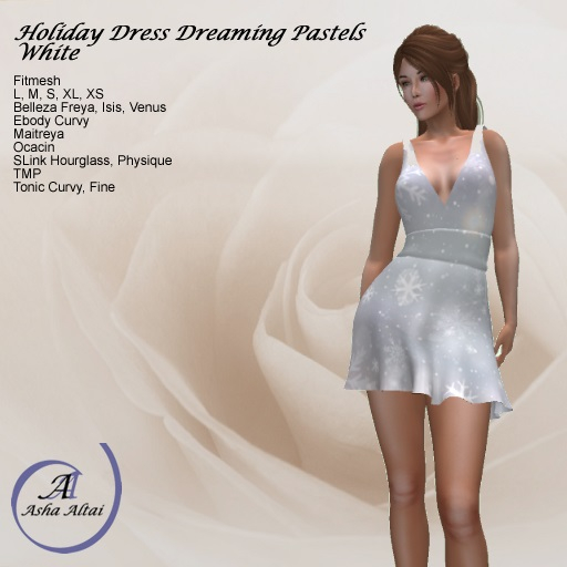 AA - Holiday Dress Dreaming Pastels - White