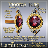 FLORITZA "Flower" Kayisa BENTO Ring OP - Burgandy Black White Diamond Gold Pearl Gold