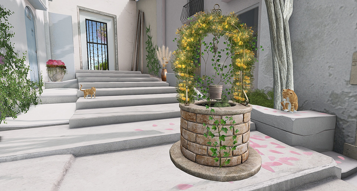 CJ Felicia Stone Water Well Hummingbird - c+m 7 diff. Rose Texture