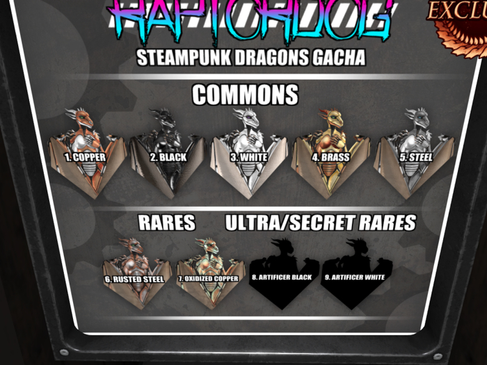 5. COMMON STEEL RAPTORDOG // STEAMPUNK DRAGON VOUCHER