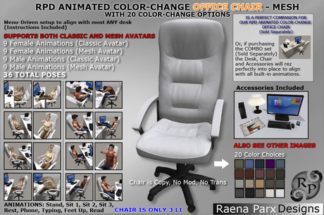 Second Life Marketplace - *RPD* OFFICE COMBO-COMPLETE Desk and Chair ...