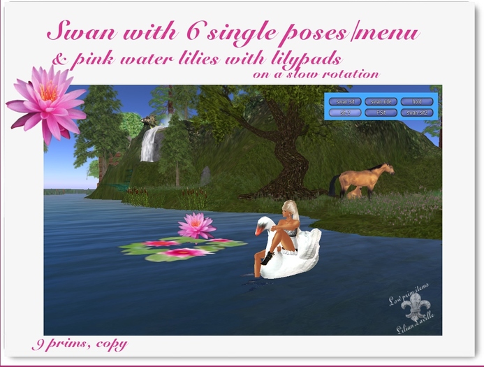 Swan & Waterlilies, 6single poses