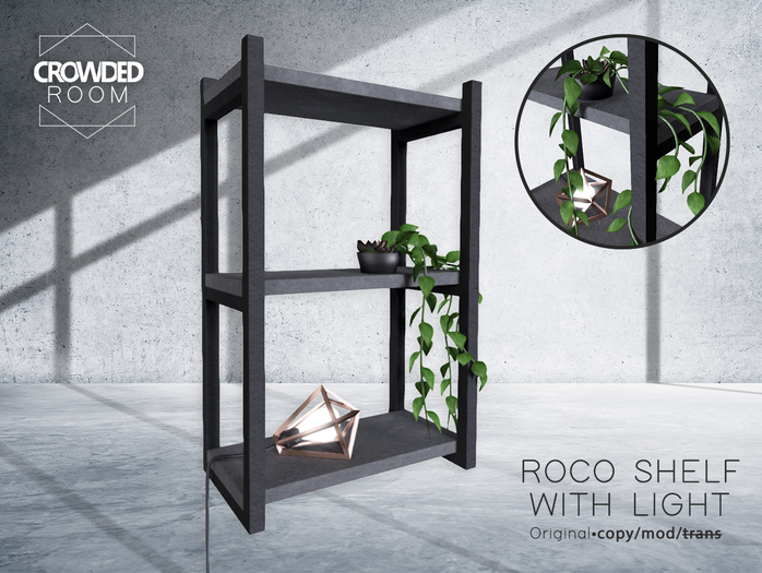 Crowded Room - Roco Wall Shelf With Light - Concrete