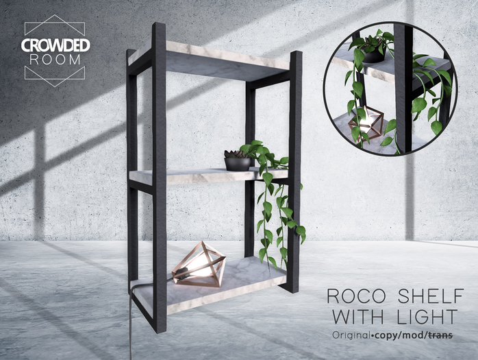 Crowded Room - Roco Wall Shelf With Light - Marble