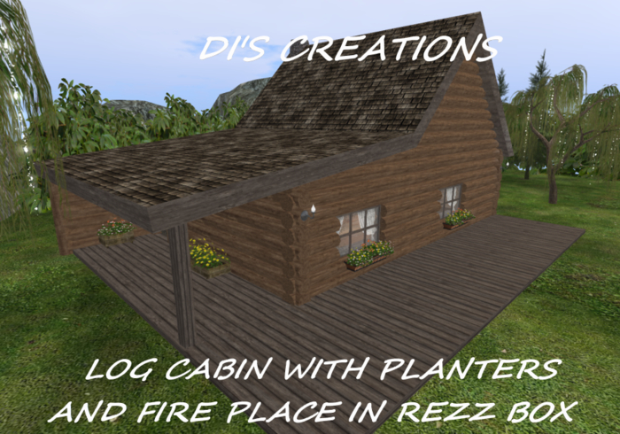LOG CABIN WITH PLANTERS IN REZZ BOX