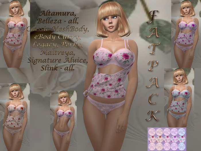 &ML& Fatpack Lingerie "Romantic Rose" with HUD (FP5) ALLBODIES