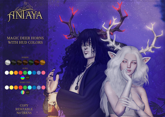 :: ANTAYA :: Magic deer horns with HUD colors (wear)