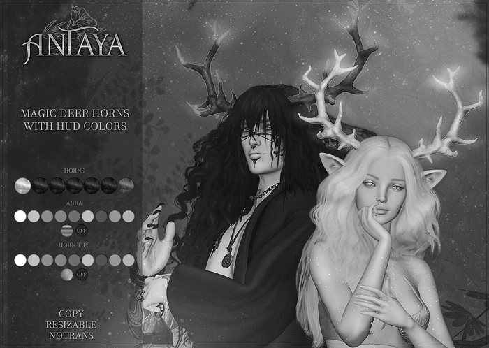 :: ANTAYA :: Magic deer horns with HUD colors DEMO (wear)