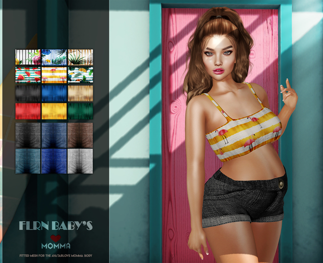 [FLRN DESIGN] - MOMMA JEANS TOP AND SHORTS FATPACK
