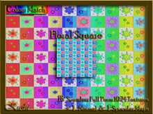 Floral Square Seamless Texture Set