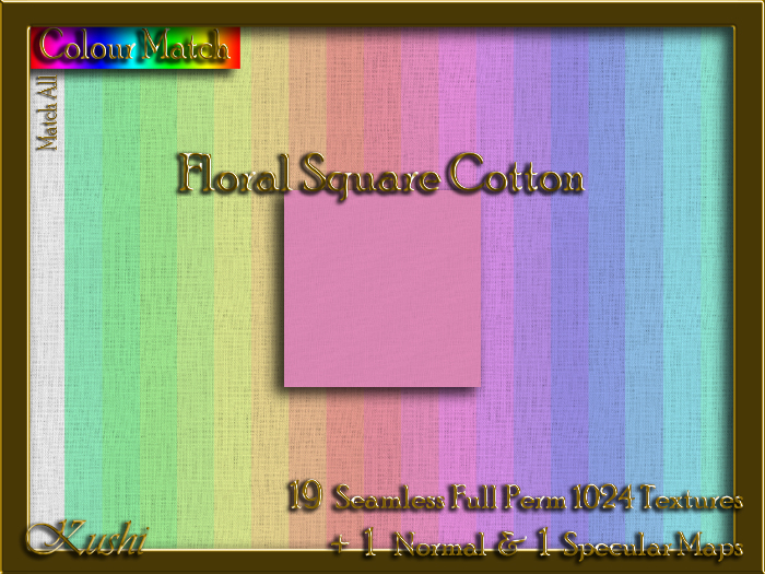 Floral Square Cotton Solids Seamless Texture Set