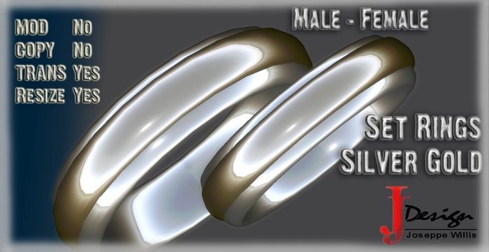 Set Rings Silver gold