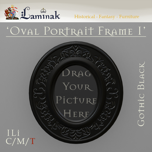 Laminak - Oval Picture Frame 1 - Gothic Black