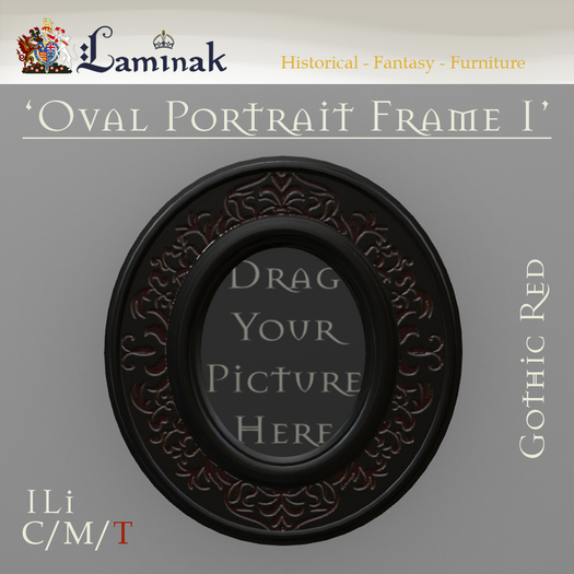 Laminak - Oval Picture Frame 1 - Gothic Red