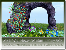 Mesh Wild Flower Nasturtium by Felix 5 Shape=7 Colors=1-2Li c-m