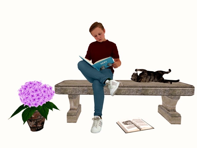 Mesh Boy with Cat