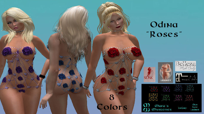 *MM* Odina Romper "Roses" V2