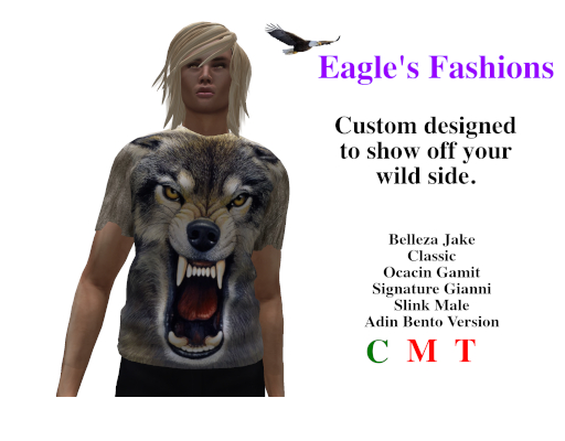 **Eagle's Fashion** Grey Wolf Tee Mens